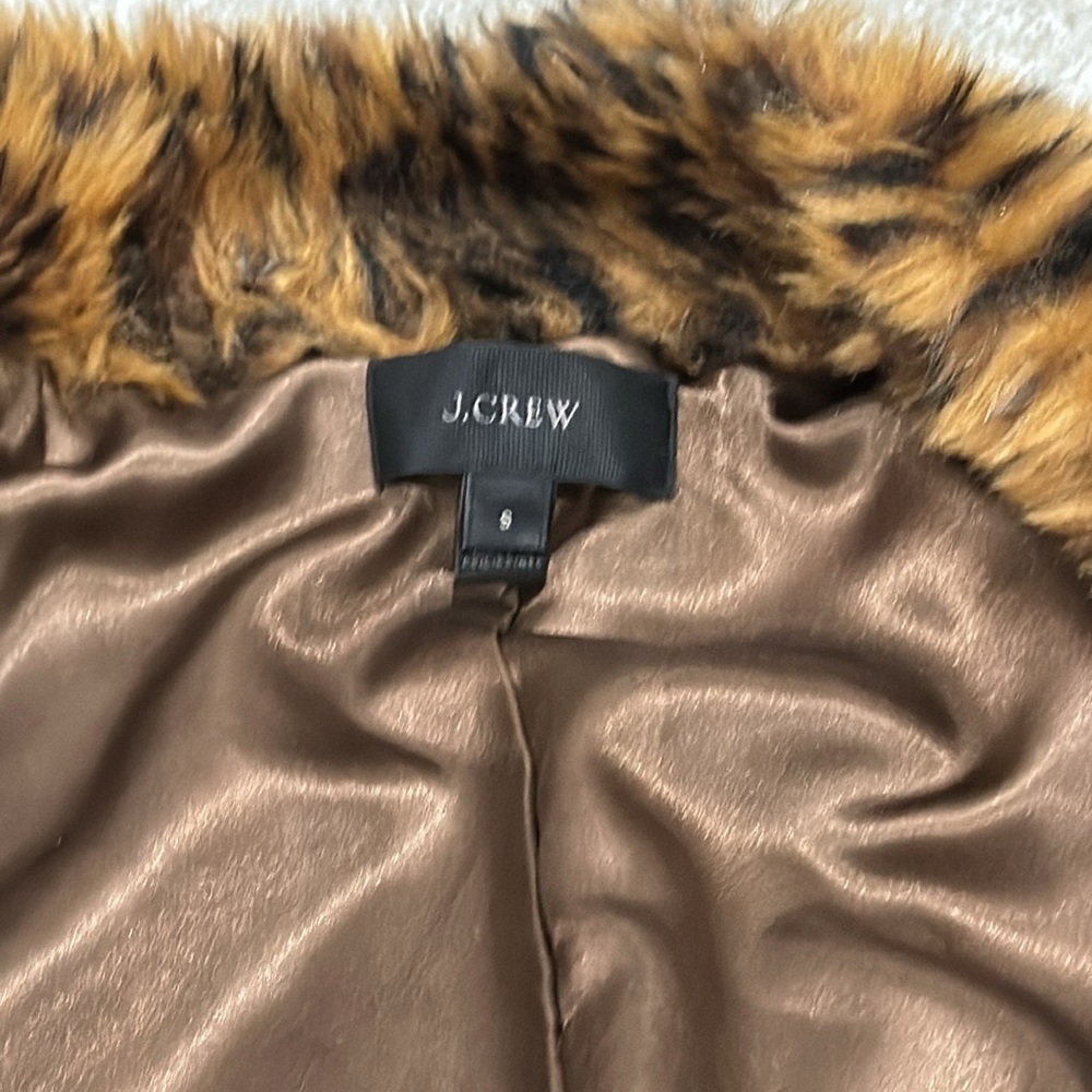 J. Crew Leopard Print Fuzzy Vest - Picture 7 of 14